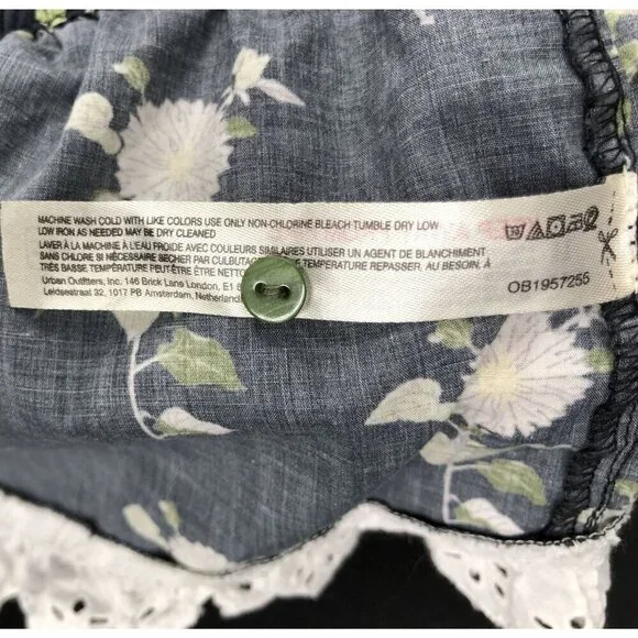 Anthropologie Womens Eyelet Micro Shorts L Black Floral Pajama Shorts Loungewear - Picture 6 of 10